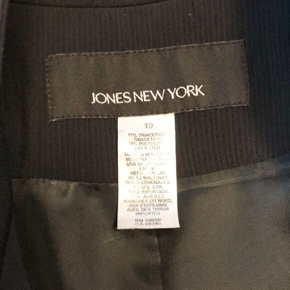 Jones New York Women’s Midnight Navy Blue Ribbed Mandarin Collar Jacket Size 10 - Picture 8 of 11